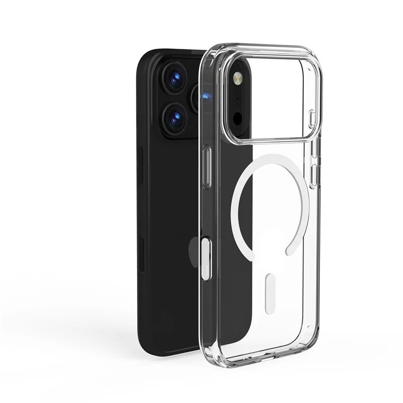 Crystal Transparent Magnetic Phone Case — Shockproof Clear Cover, Anti-Fingerprint, Anti-Scratch, Dustproof, Lightweight Full Protection for Wireless Charging