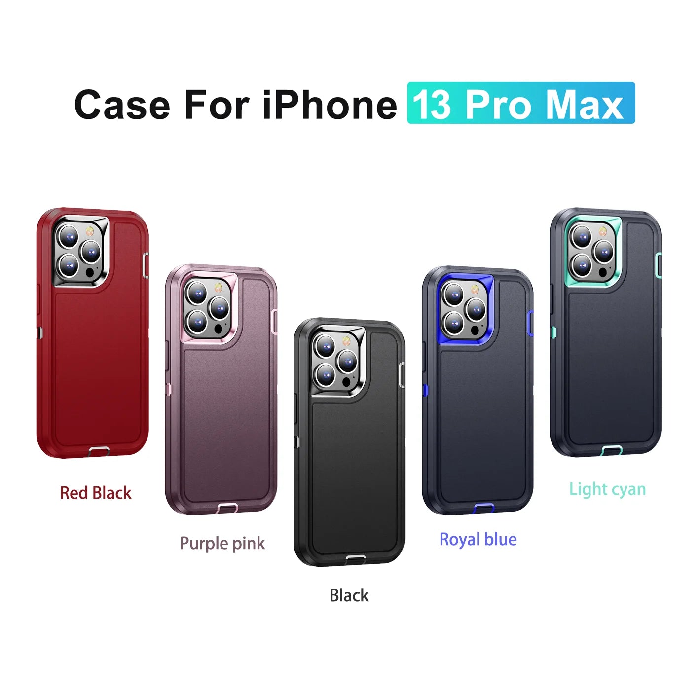 Heavy Duty Armor iPhone Case — Shockproof Metal Bracket, Dual Layer Protection, Anti-Fingerprint, Non-Slip Bumper Cover