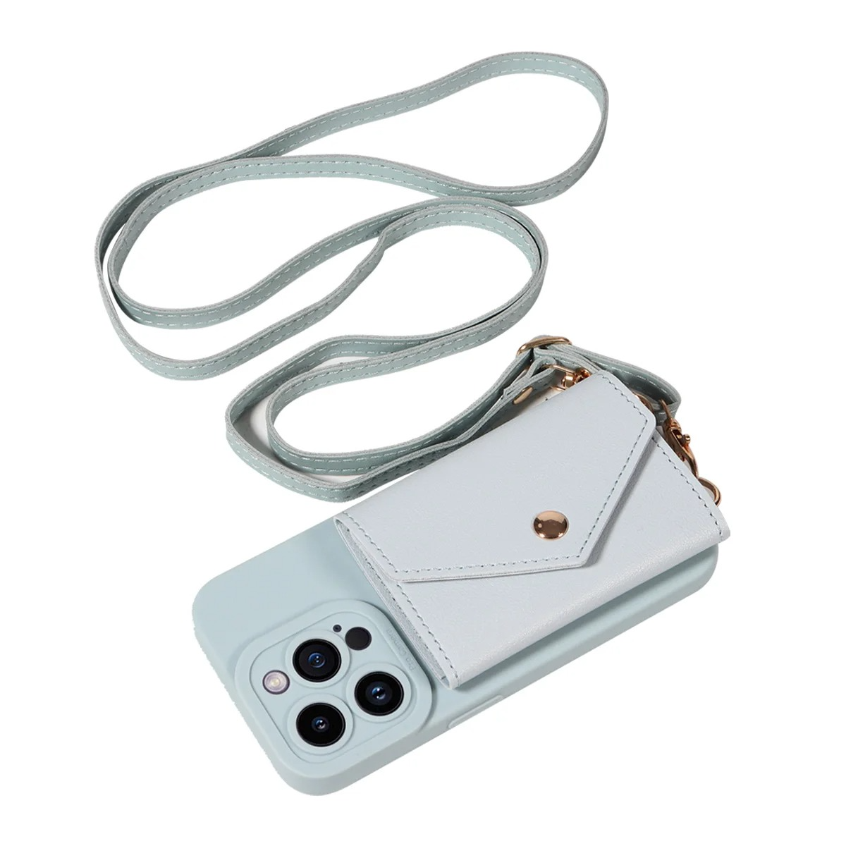 High-Quality PU Leather iPhone Case — Shockproof Crossbody Cover with Card Slot, Anti-Scratch, Dustproof, Non-Slip, Lightweight Protection