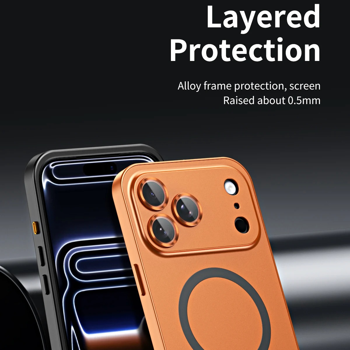 Luxury Aluminum Alloy Magnetic iPhone Case — Magsafe Wireless Charging, Full Coverage Shockproof Cover with Glass Lens, Matte Anti-Glare Finish