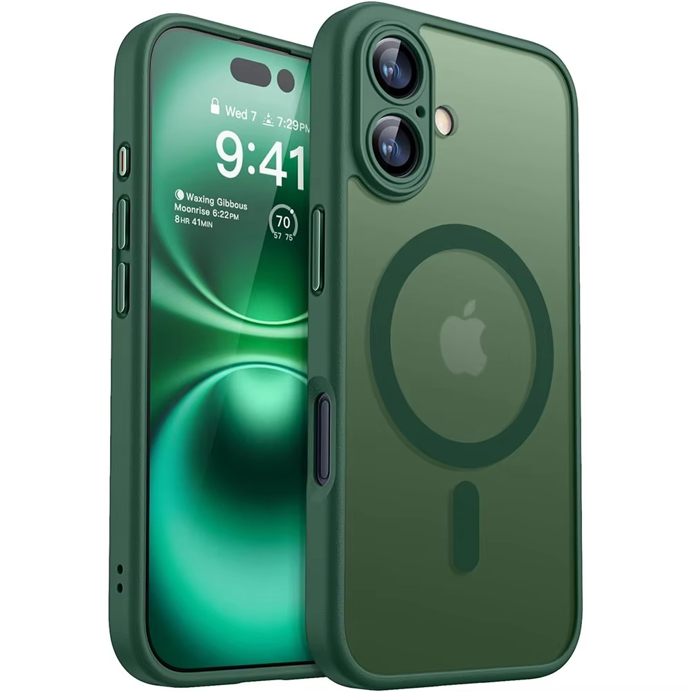 Luxury Armor Magnetic Matte iPhone Case — Translucent Shockproof Cover with Anti-Fingerprint, Anti-Scratch, Dustproof, Non-Slip, Wireless Charging Compatible