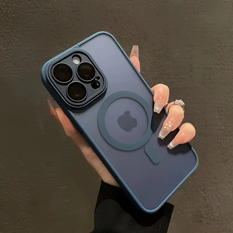 Luxury Armor Magnetic Matte iPhone Case — Translucent Shockproof Cover with Anti-Fingerprint, Anti-Scratch, Dustproof, Non-Slip, Wireless Charging Compatible