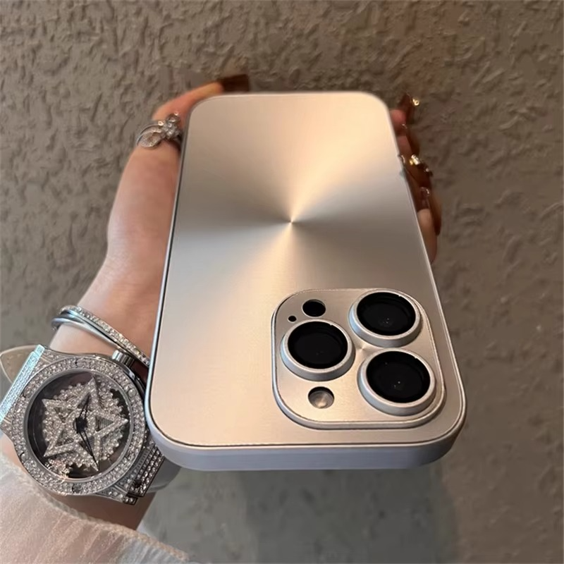 Luxury Aurora Laser iPhone Case — Matte Shockproof Armor Cover, Anti-Fingerprint, Anti-Scratch, Dustproof, Soft Bumper, Reflective Finish