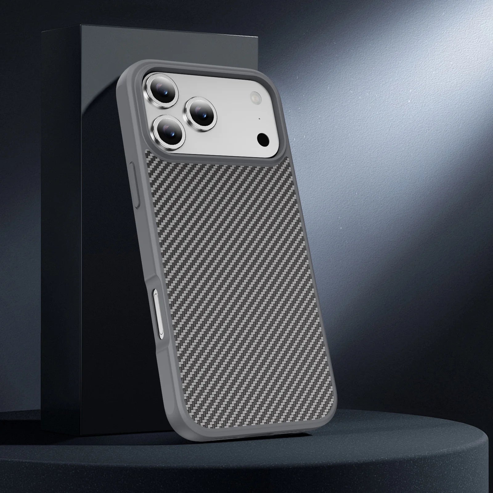Luxury Carbon Fiber Shockproof iPhone Case — Drop-Resistant Anti-Fingerprint Non-Slip Protective Cover with Scratch & Dust Defense
