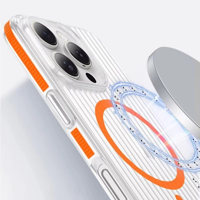 Luxury Corrugated Pattern iPhone Case — Magnetic Magsafe Wireless Charging Cover, Shockproof Hard PC, Non-Slip Matte Finish, Anti-Fingerprint, Dustproof