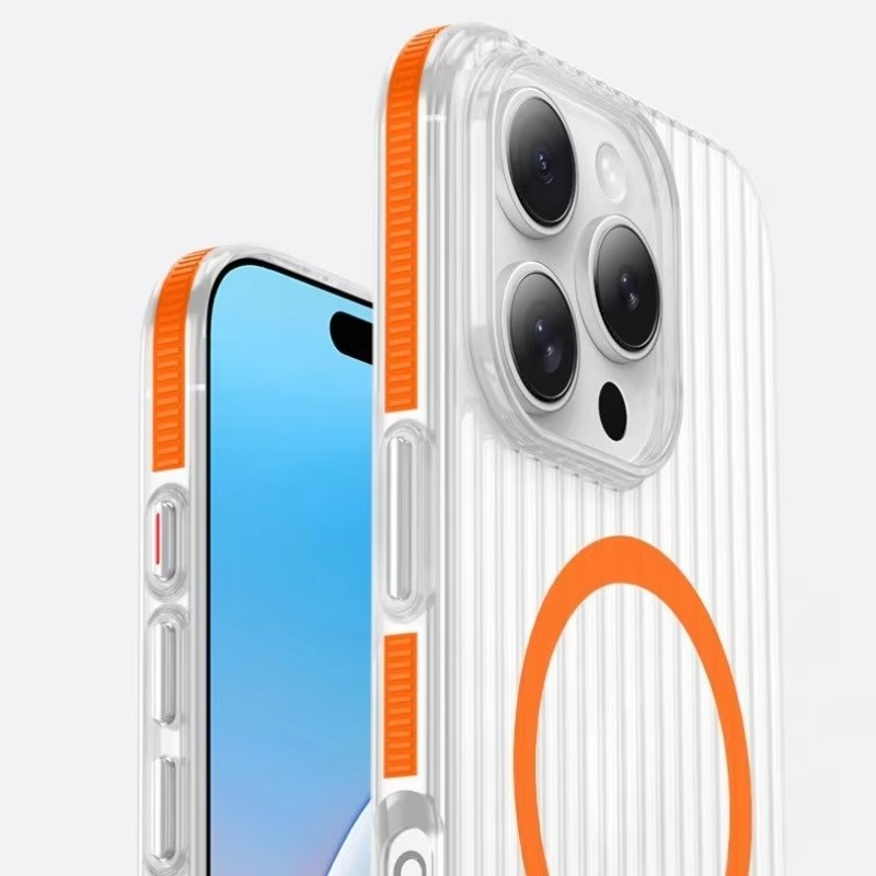 Luxury Corrugated Pattern iPhone Case — Magnetic Magsafe Wireless Charging Cover, Shockproof Hard PC, Non-Slip Matte Finish, Anti-Fingerprint, Dustproof