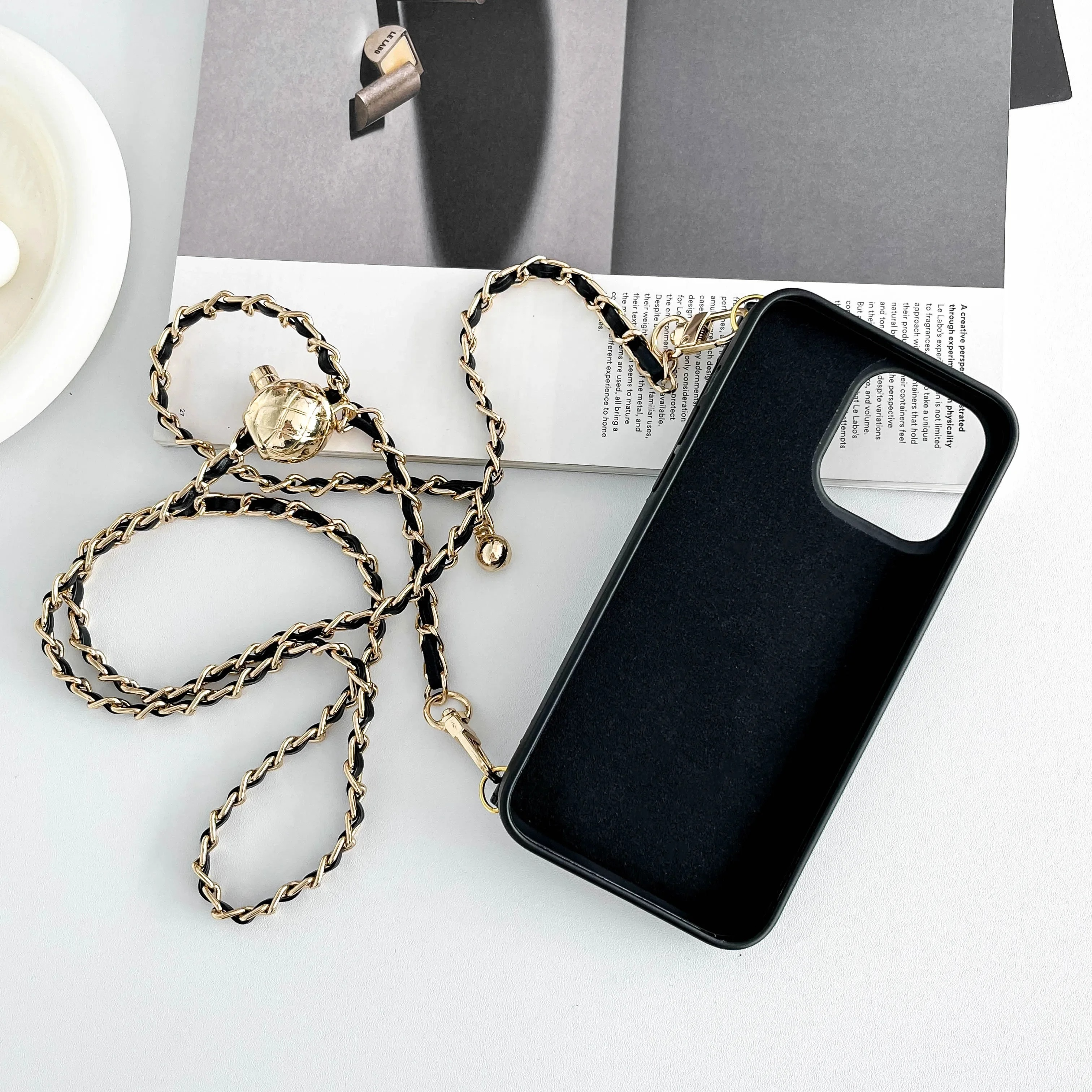 Luxury Crossbody Leather iPhone Case — Anti-Fingerprint, Anti-Scratch, Dustproof Wallet Cover with Adjustable Lanyard and Card Holder