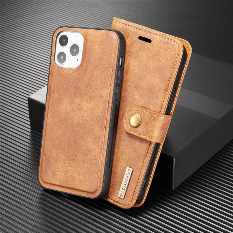 Luxury Detachable Magnetic Leather iPhone Wallet Case — Dual Layer, Shockproof, Anti-Fingerprint, Heavy Duty, Matte Finish, With Card Holder & Holder Slot