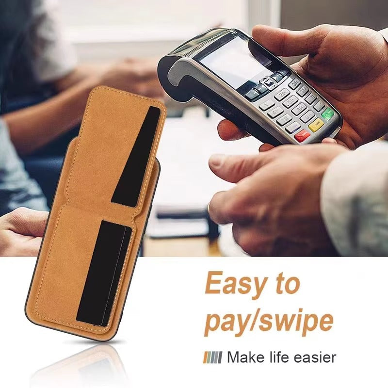 Luxury Faux Leather Wallet Phone Case — Stylish Shockproof Holder Cover, Anti-Scratch, Durable Full Protection, Soft Touch Finish