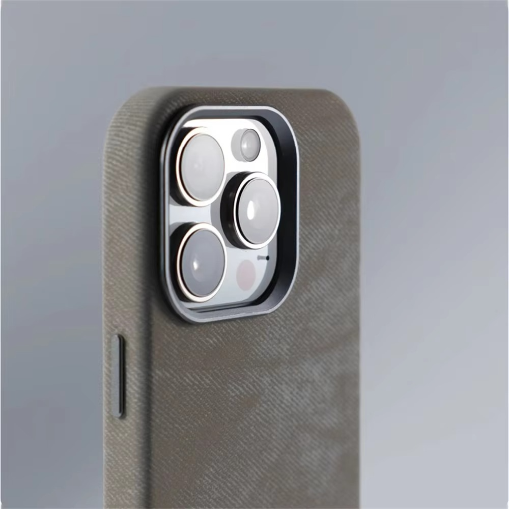 Luxury Fiber Leather iPhone Case — Full Coverage MagSafe Compatible, Shockproof, Anti-Fingerprint, Anti-Scratch, Dustproof, Non-Slip, Wireless Charging