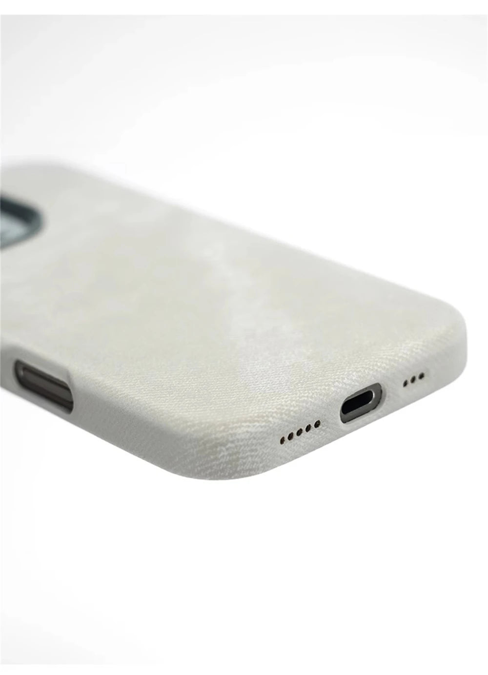 Luxury Fiber Leather iPhone Case — Full Coverage MagSafe Compatible, Shockproof, Anti-Fingerprint, Anti-Scratch, Dustproof, Non-Slip, Wireless Charging