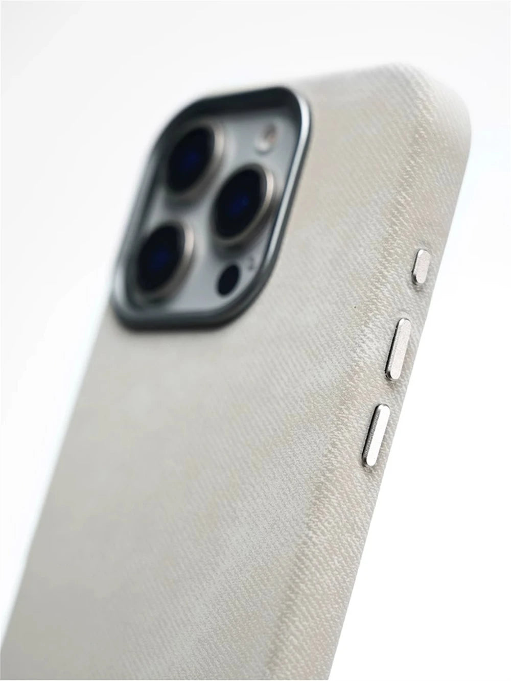 Luxury Fiber Leather iPhone Case — Full Coverage MagSafe Compatible, Shockproof, Anti-Fingerprint, Anti-Scratch, Dustproof, Non-Slip, Wireless Charging