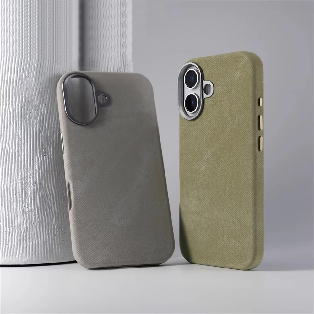 Luxury Fiber Leather iPhone Case — Full Coverage MagSafe Compatible, Shockproof, Anti-Fingerprint, Anti-Scratch, Dustproof, Non-Slip, Wireless Charging