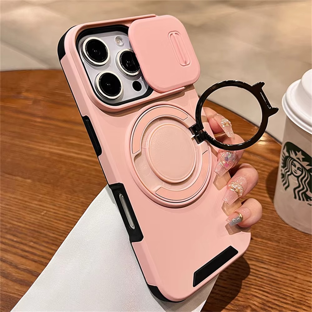 Luxury Heavy-Duty iPhone Case — Rugged Armor Magnetic Bracket with Shockproof PC Cover, Anti-Fingerprint, Anti-Scratch Protection
