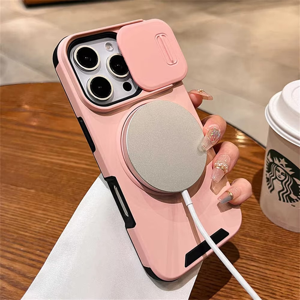 Luxury Heavy-Duty iPhone Case — Rugged Armor Magnetic Bracket with Shockproof PC Cover, Anti-Fingerprint, Anti-Scratch Protection