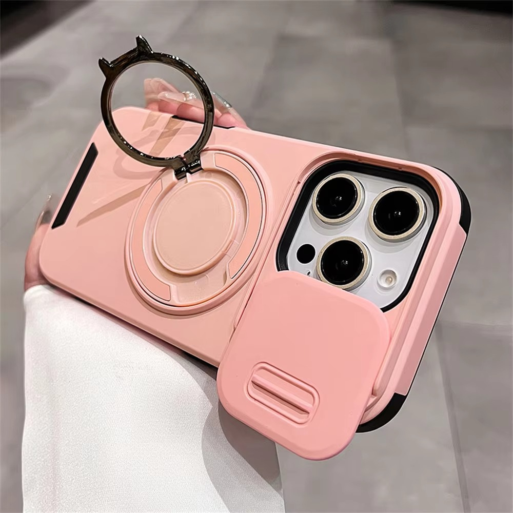 Luxury Heavy-Duty iPhone Case — Rugged Armor Magnetic Bracket with Shockproof PC Cover, Anti-Fingerprint, Anti-Scratch Protection