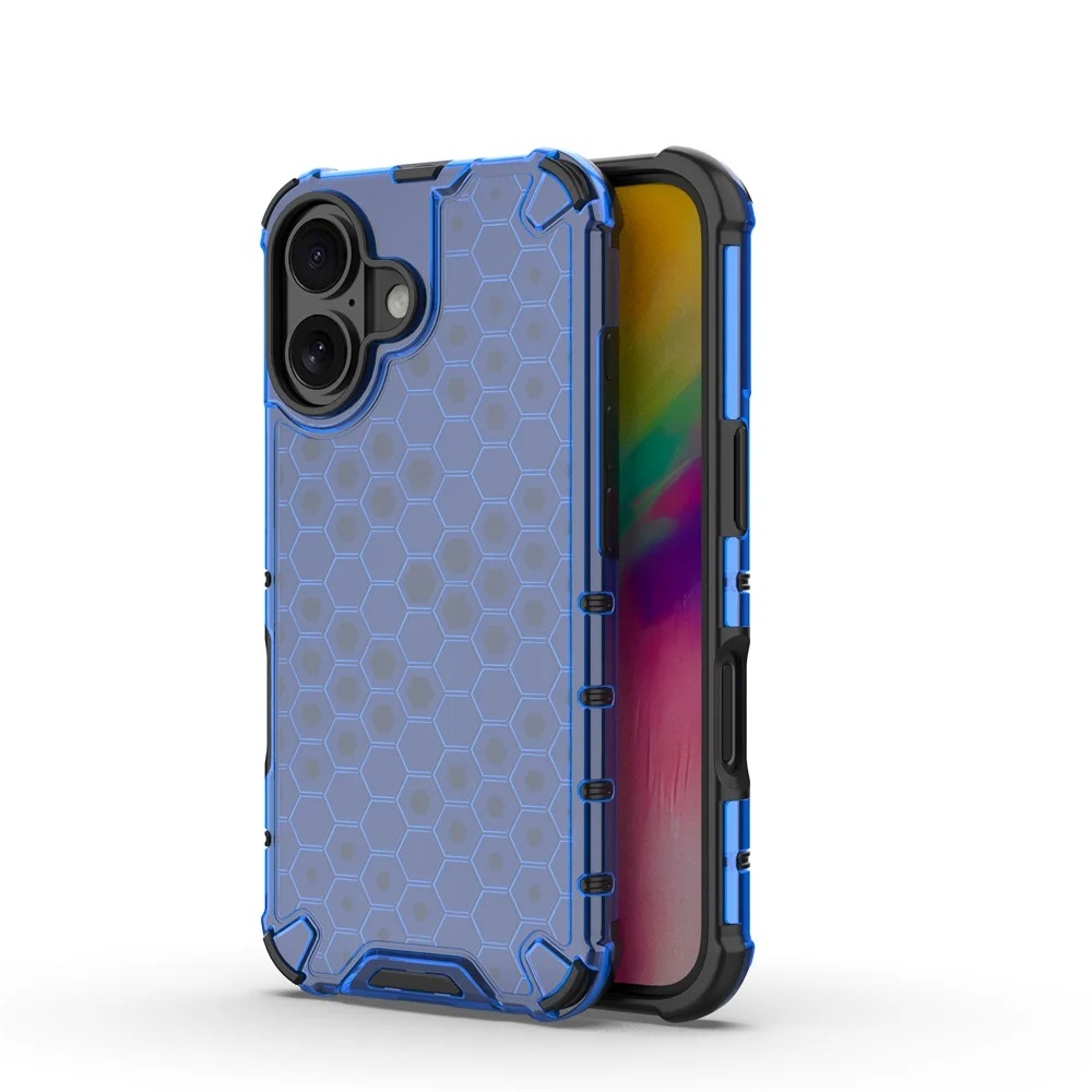 Luxury Honeycomb Armor iPhone Case — Shockproof Military Hybrid Bumper Cover, Anti-Fingerprint, Dustproof, Matte Finish, Hard PC Protection