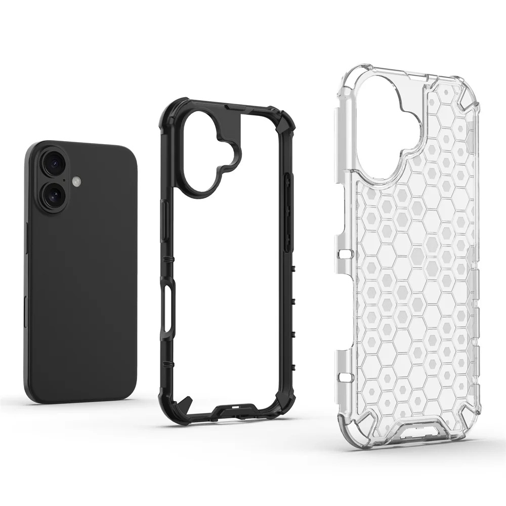 Luxury Honeycomb Armor iPhone Case — Shockproof Military Hybrid Bumper Cover, Anti-Fingerprint, Dustproof, Matte Finish, Hard PC Protection