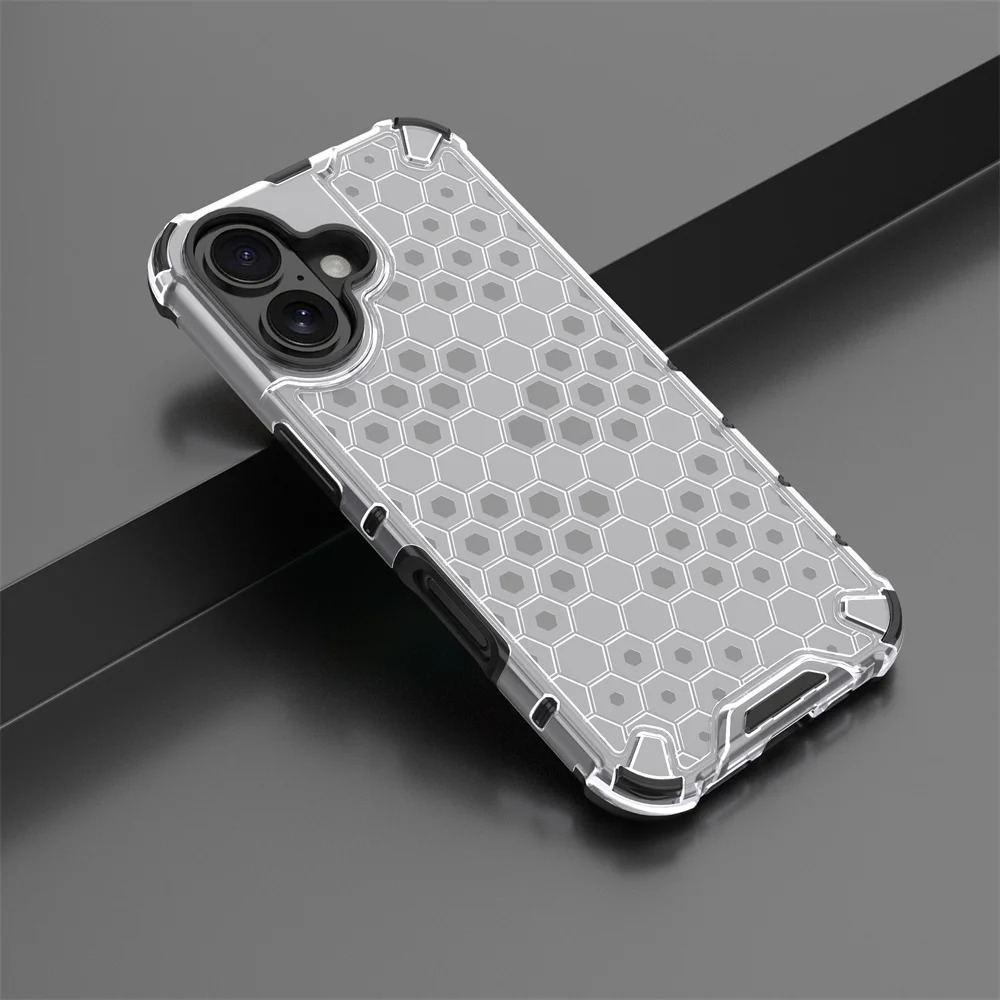 Luxury Honeycomb Armor iPhone Case — Shockproof Military Hybrid Bumper Cover, Anti-Fingerprint, Dustproof, Matte Finish, Hard PC Protection
