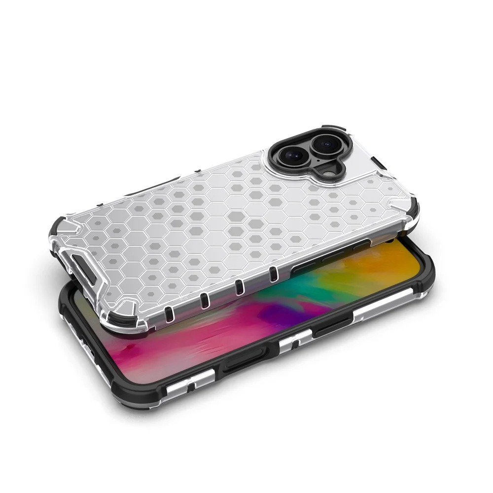 Luxury Honeycomb Armor iPhone Case — Shockproof Military Hybrid Bumper Cover, Anti-Fingerprint, Dustproof, Matte Finish, Hard PC Protection
