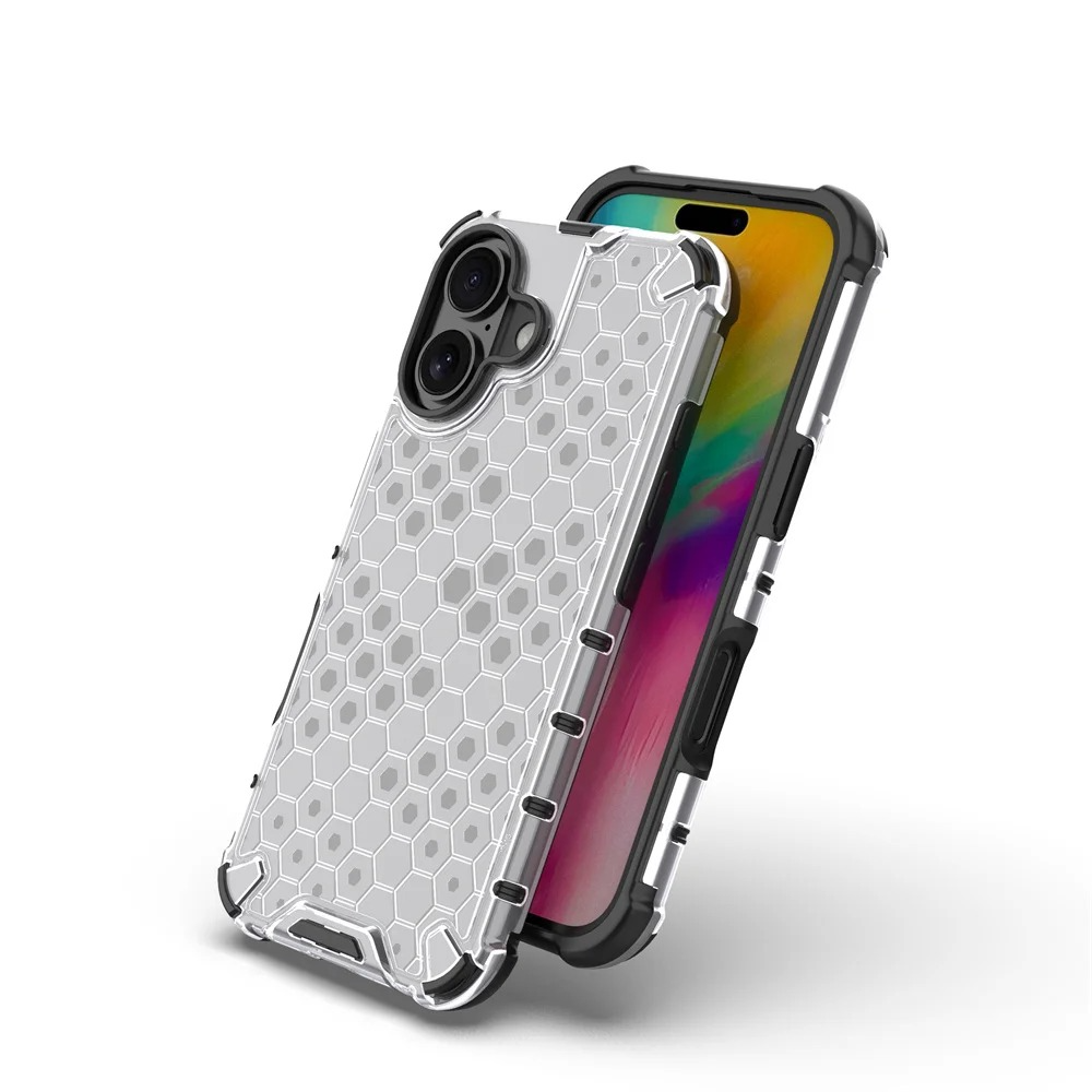 Luxury Honeycomb Armor iPhone Case — Shockproof Military Hybrid Bumper Cover, Anti-Fingerprint, Dustproof, Matte Finish, Hard PC Protection
