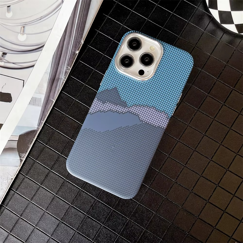 Luxury Kevlar Pattern iPhone Case — MagSafe Compatible Magnetic Shockproof Cover, Anti-Fingerprint, Anti-Scratch, Dustproof, Wireless Charging, Full Protection