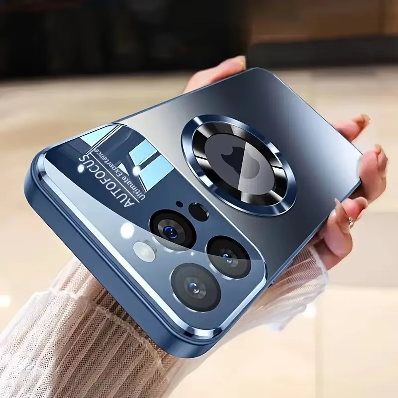 Luxury Large Window Magnetic iPhone Case — Magsafe Wireless Charging, Lens Protection, Shockproof Half-Wrapped Cover, Anti-Fingerprint, Non-Slip Finish