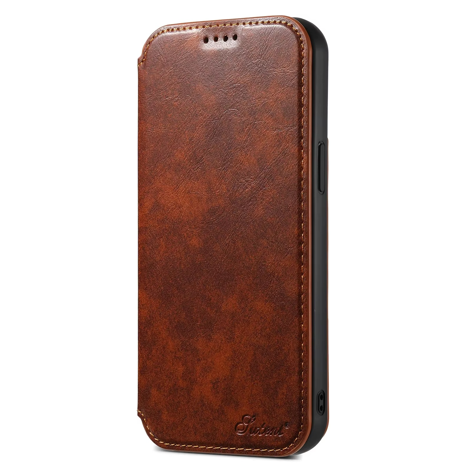 Luxury Leather Flip Wallet Phone Case for iPhone — Magnetic, Wireless Charging Compatible, Anti-Fingerprint, Dustproof, Card Holder, Kickstand, Non-Slip