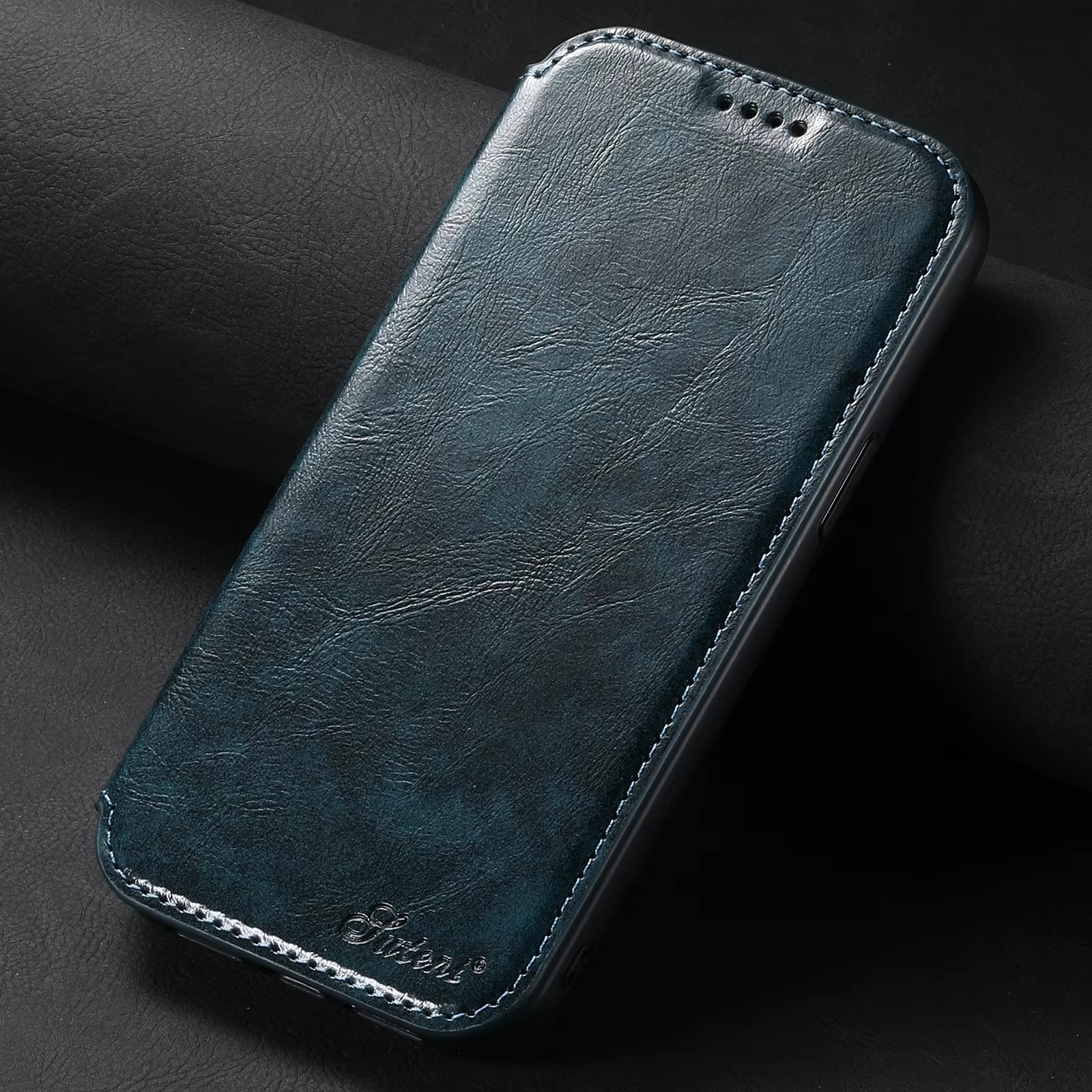 Luxury Leather Flip Wallet Phone Case for iPhone — Magnetic, Wireless Charging Compatible, Anti-Fingerprint, Dustproof, Card Holder, Kickstand, Non-Slip