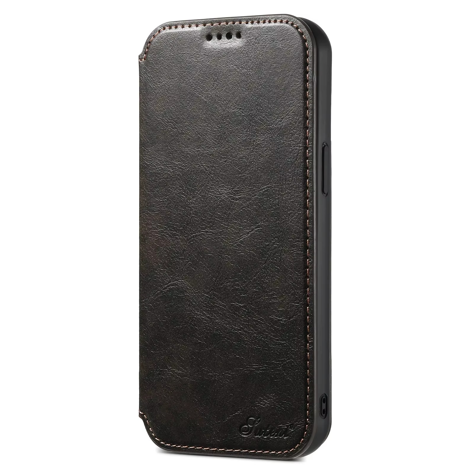 Luxury Leather Flip Wallet Phone Case for iPhone — Magnetic, Wireless Charging Compatible, Anti-Fingerprint, Dustproof, Card Holder, Kickstand, Non-Slip