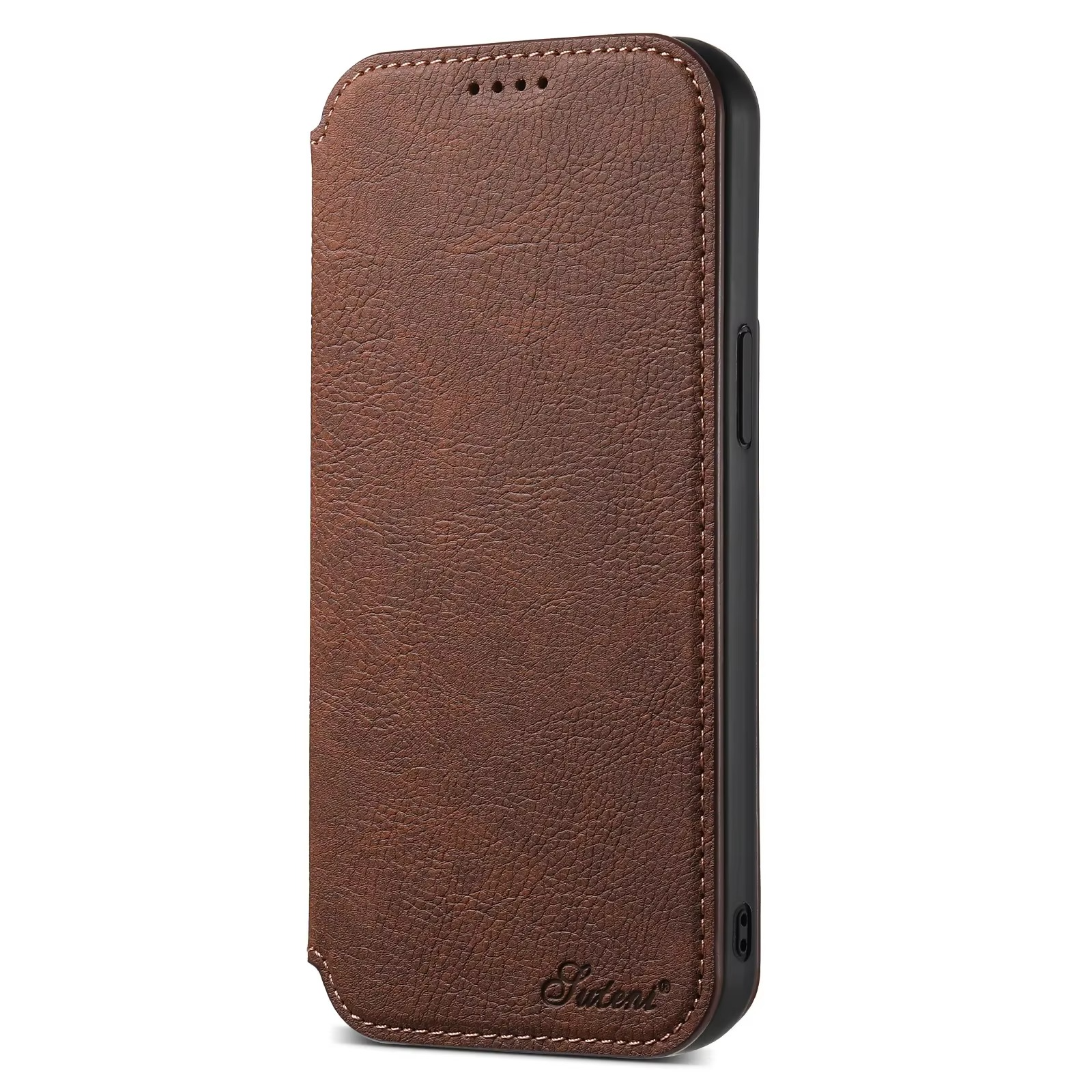 Luxury Leather Flip Wallet Phone Case for iPhone — Magnetic, Wireless Charging Compatible, Anti-Fingerprint, Dustproof, Card Holder, Kickstand, Non-Slip
