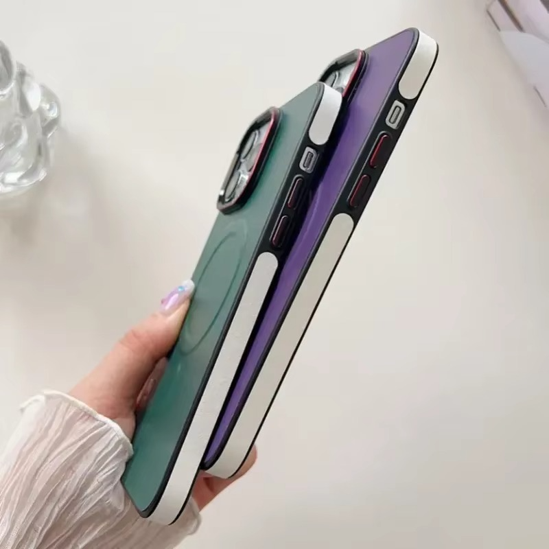 Luxury Leather iPhone Case MagSafe Compatible — Half-Wrapped Magnetic Shockproof Cover with Lens Protection, Anti-Fingerprint, Dustproof, Lightweight Non-Slip Design