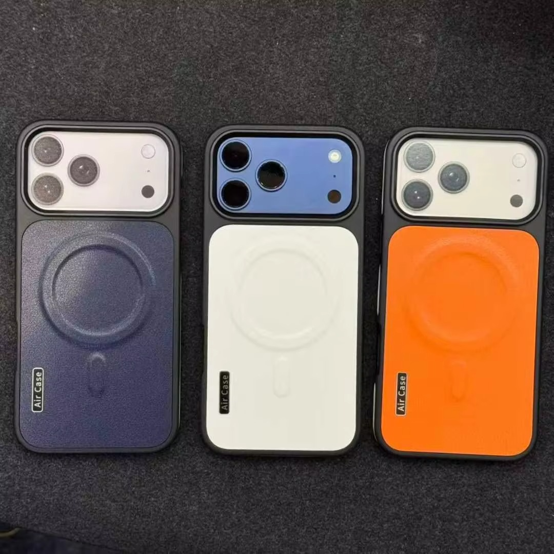 Luxury Leather iPhone Case MagSafe Compatible — Half-Wrapped Magnetic Shockproof Cover with Lens Protection, Anti-Fingerprint, Dustproof, Lightweight Non-Slip Design