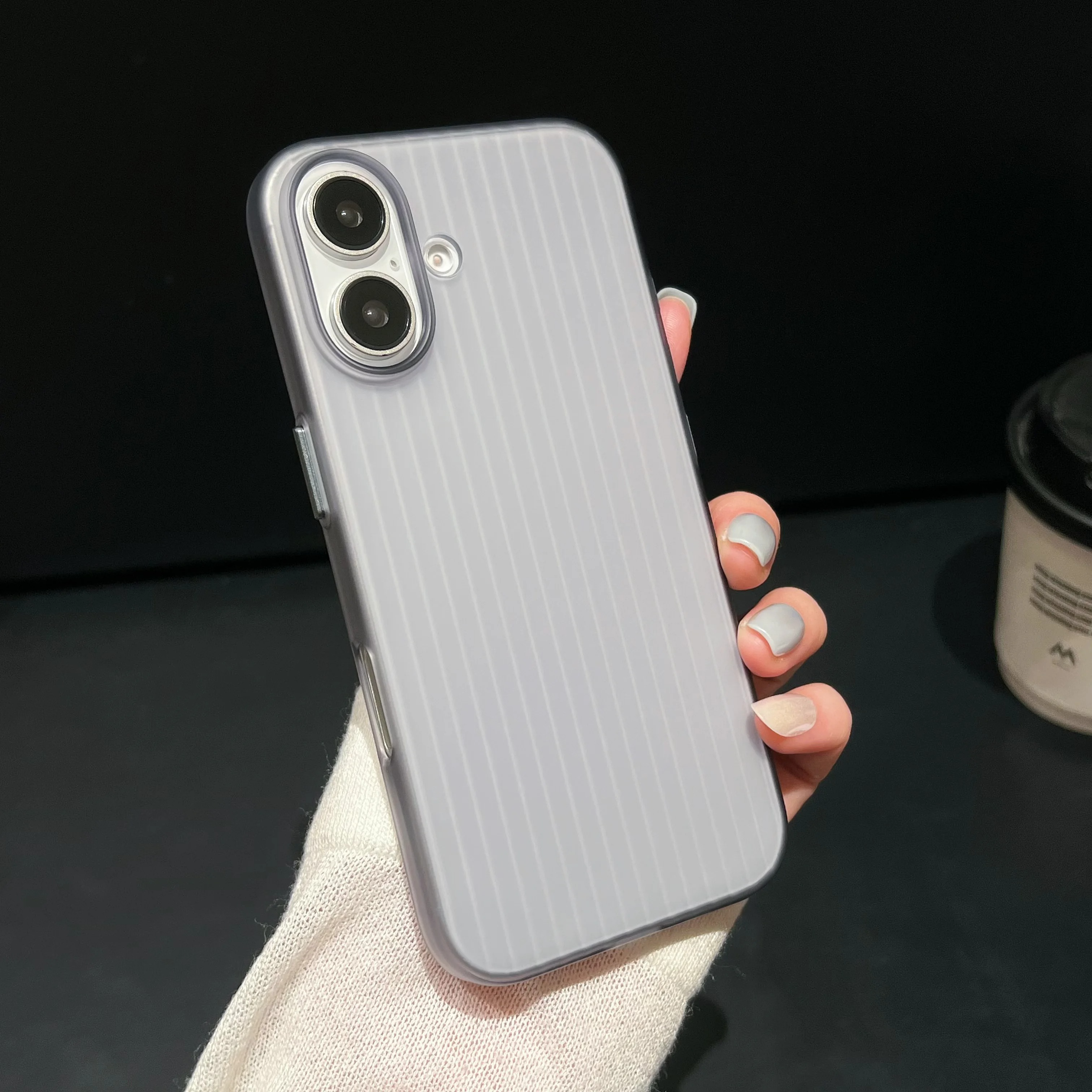 Luxury Luggage Style iPhone Case — Half-Wrapped Hard PC Cover with Plating Wave Design, Shockproof, Anti-Fingerprint, Anti-Scratch, Matte Finish