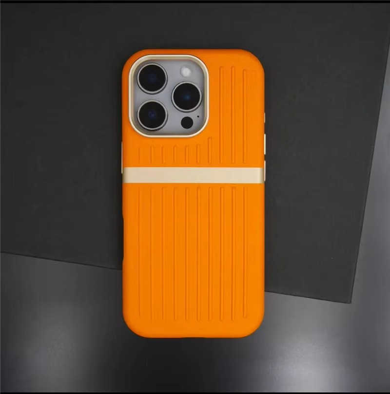 Luxury MagSafe Leather iPhone Case — 3D Stripe Shockproof Full Coverage with Alloy Lens Protection, Anti-Fingerprint Matte Texture Design