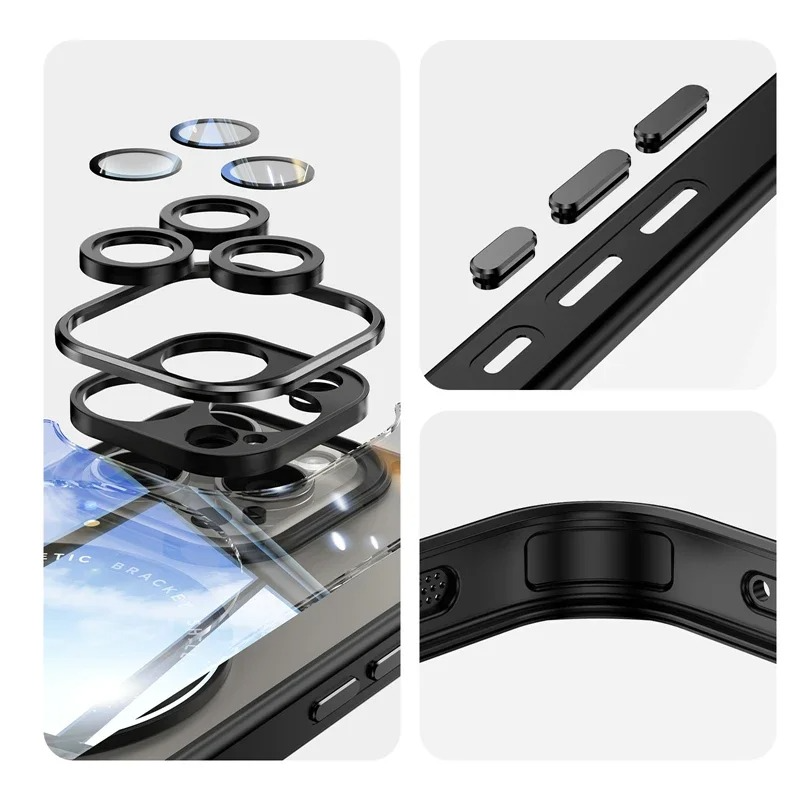 Premium Clear MagSafe iPhone Case — Neon Bumper Shockproof Armor, Wireless Charging Compatible, Anti-Scratch Transparent Protective Cover