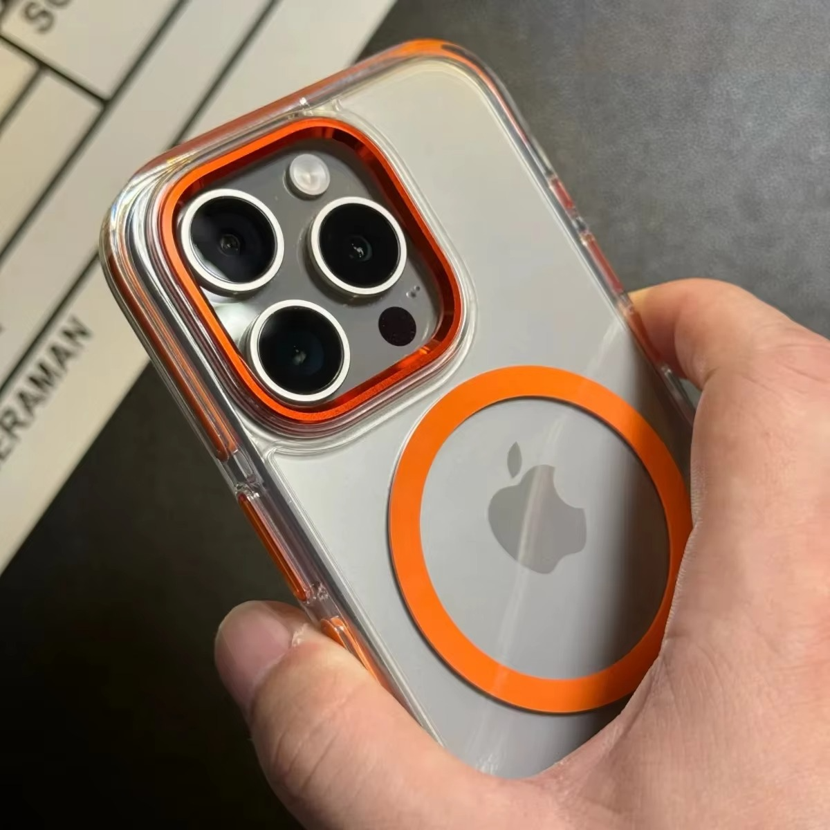 Luxury Magnetic Clear iPhone Case — Shockproof Air Cushion Bumper, MagSafe Compatible, Wireless Charging, PC + TPU, Anti-Scratch, Non-Slip