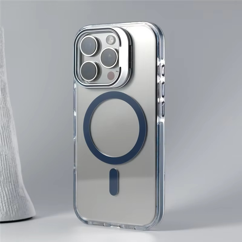 Luxury Magnetic Clear iPhone Case — Shockproof Air Cushion Bumper, MagSafe Compatible, Wireless Charging, PC + TPU, Anti-Scratch, Non-Slip