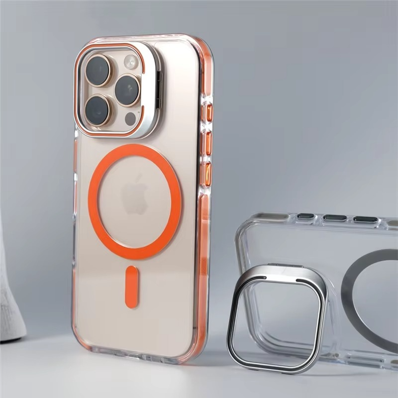 Luxury Magnetic Clear iPhone Case — Shockproof Air Cushion Bumper, MagSafe Compatible, Wireless Charging, PC + TPU, Anti-Scratch, Non-Slip