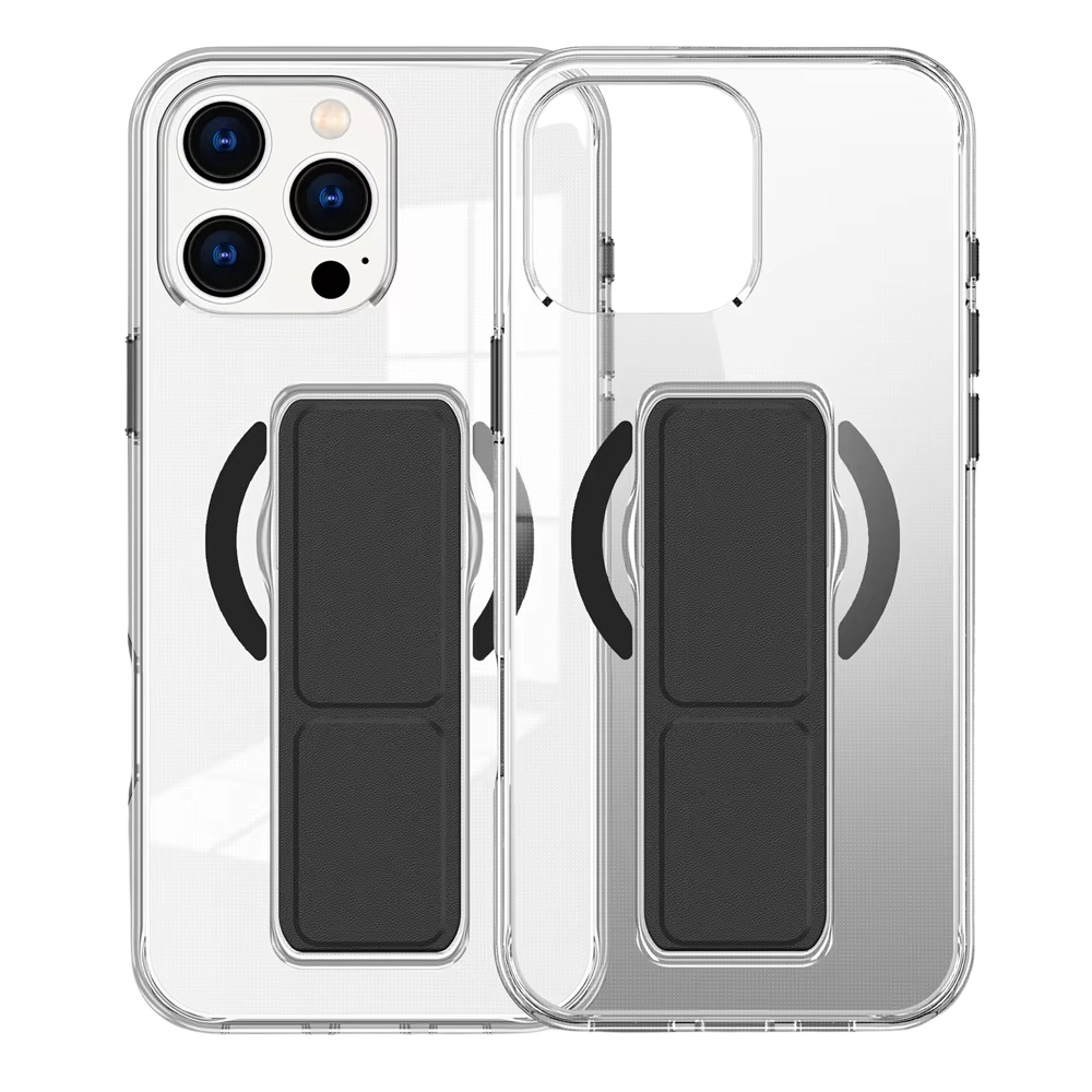 Luxury Magnetic Folding Stand iPhone Case — Shockproof Full Coverage, Anti-Fingerprint, Anti-Scratch, Dustproof, Matte Back Cover with Wristband Holder