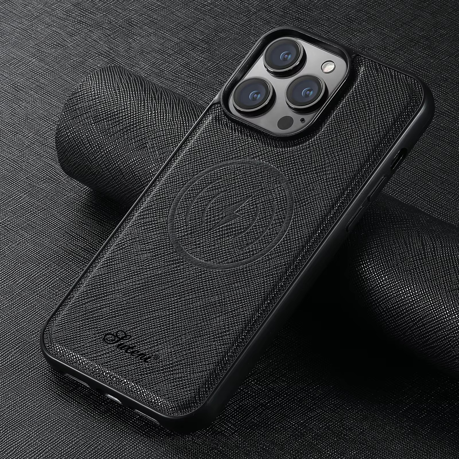 Luxury Magnetic Leather Wallet iPhone Case — 2-in-1 Card Holder, MagSafe Compatible, Wireless Charging, Anti-Fingerprint, Non-Slip, Storage Compartment