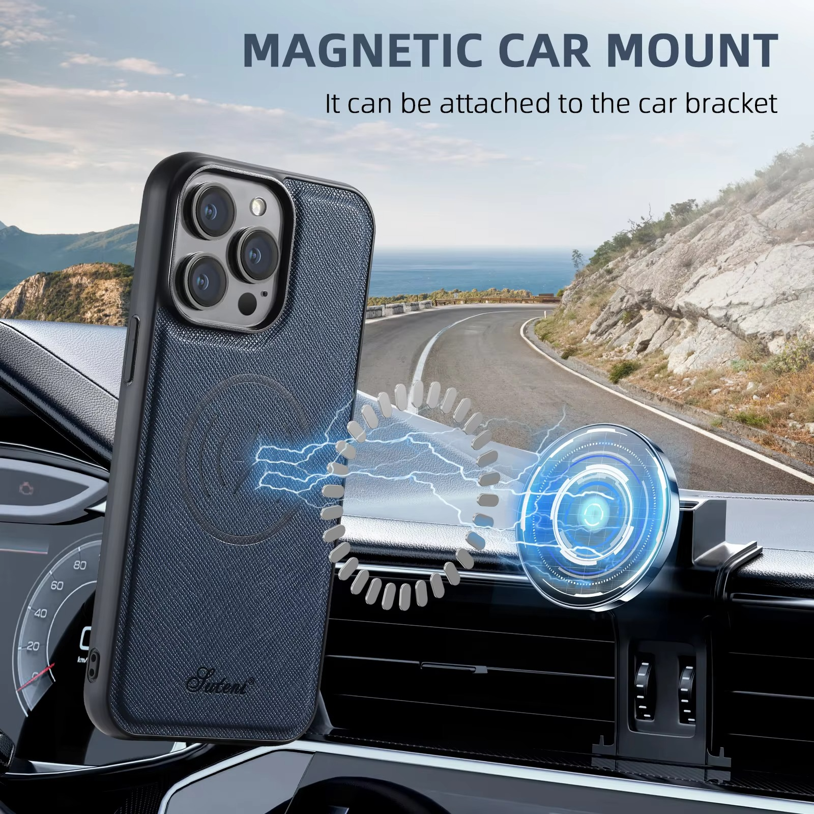 Luxury Magnetic Leather Wallet iPhone Case — 2-in-1 Card Holder, MagSafe Compatible, Wireless Charging, Anti-Fingerprint, Non-Slip, Storage Compartment