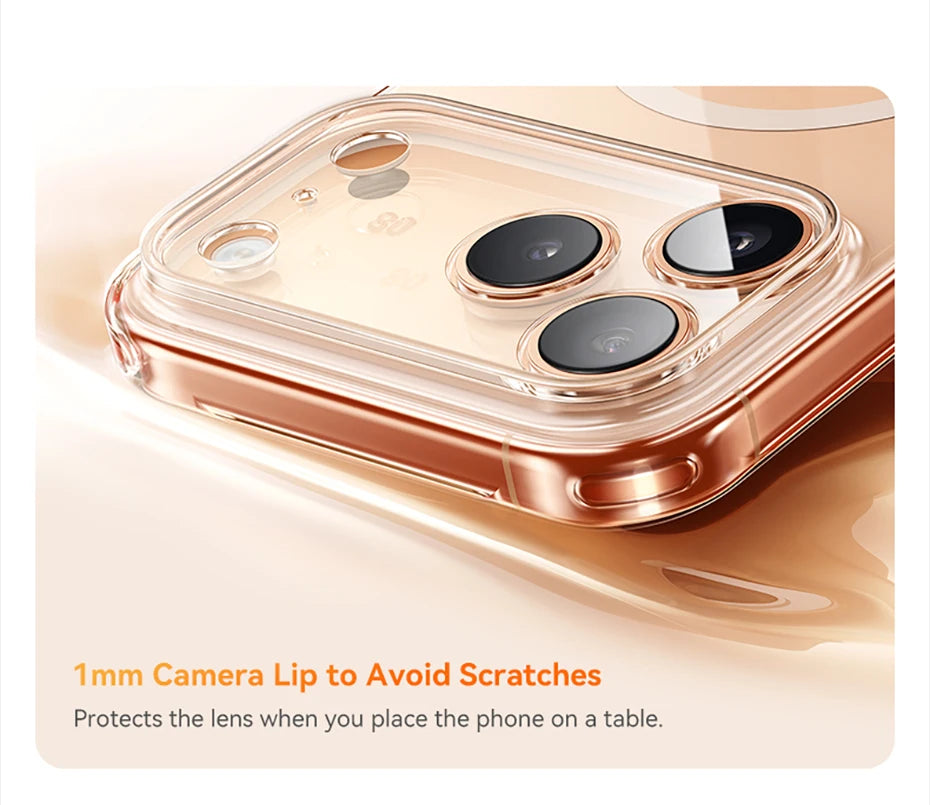 Luxury Magnetic Magsafe iPhone Case — Clear PC & TPU Wireless Charging Cover, Shockproof, Anti-Fingerprint, Half-Wrapped Protection