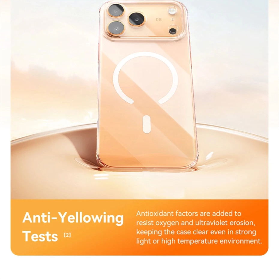 Luxury Magnetic Magsafe iPhone Case — Clear PC & TPU Wireless Charging Cover, Shockproof, Anti-Fingerprint, Half-Wrapped Protection