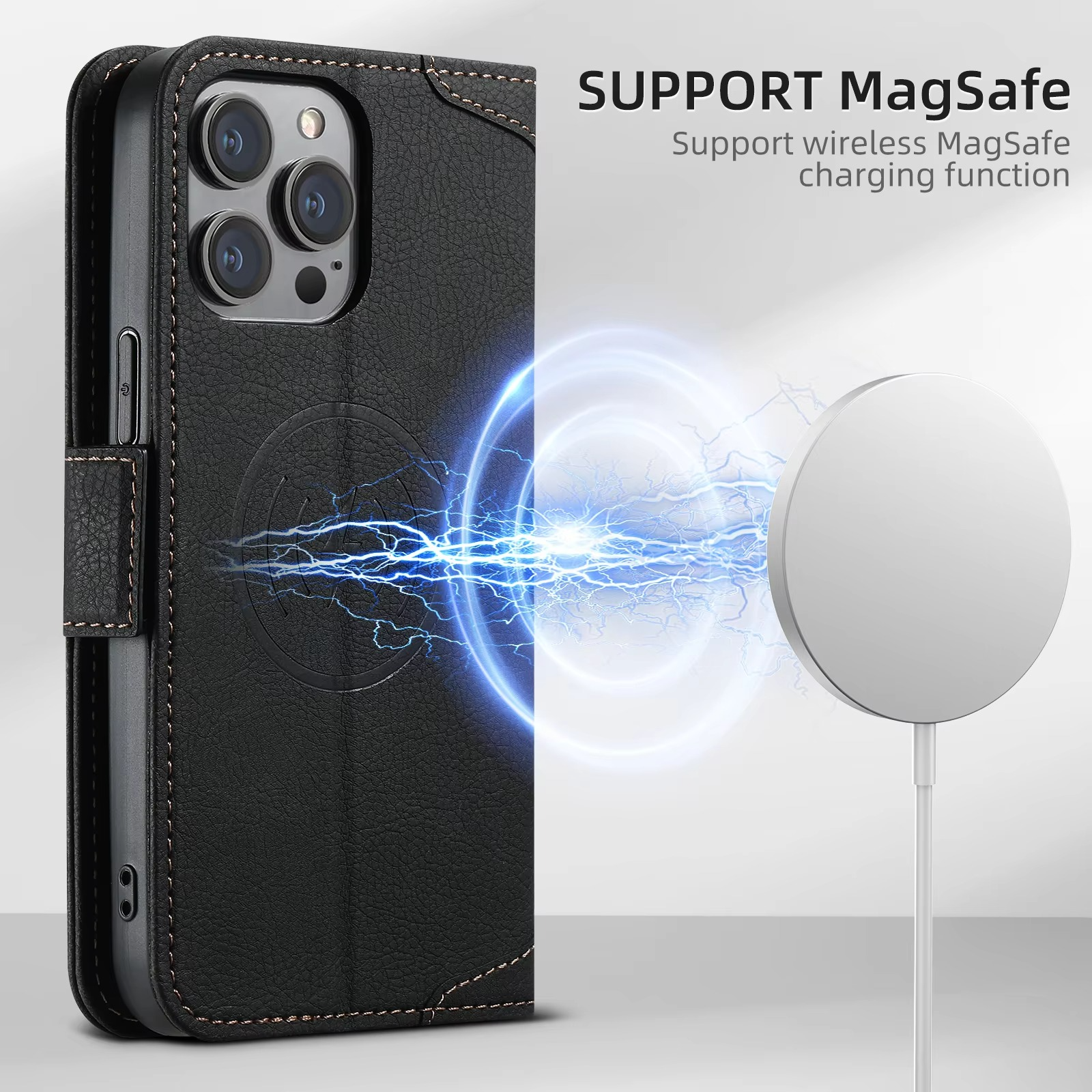 Luxury Magnetic Wallet Flip iPhone Case — Shockproof Retro Leather Book Cover with Card Slots, Phone Holder Stand, Anti-Fingerprint Design