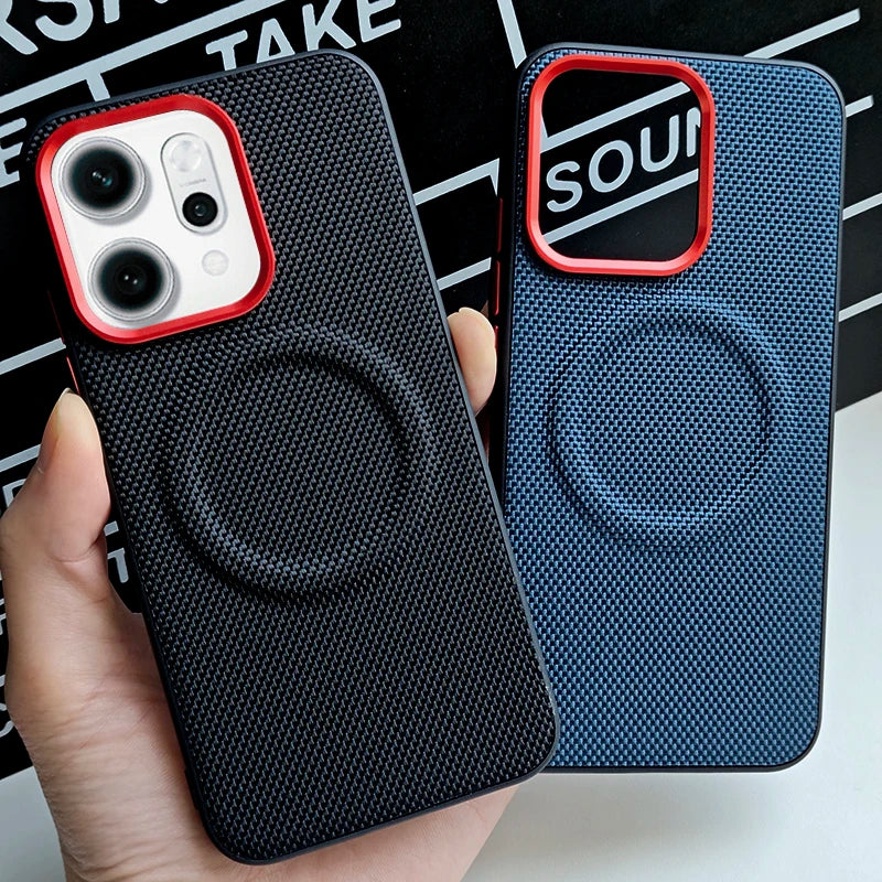 Luxury Magnetic Wireless Charging iPhone Case — PU Leather Texture, Shockproof Dustproof Back Cover, Slim Half-Wrapped Protective Design