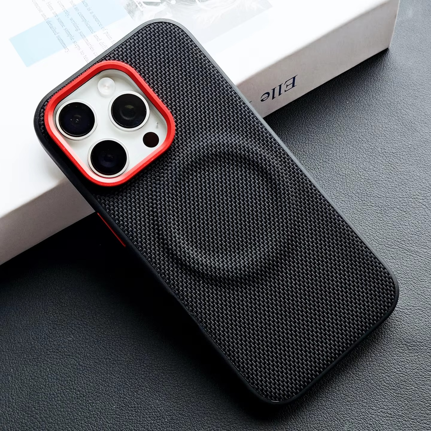 Luxury Magnetic Wireless Charging iPhone Case — PU Leather Texture, Shockproof Dustproof Back Cover, Slim Half-Wrapped Protective Design