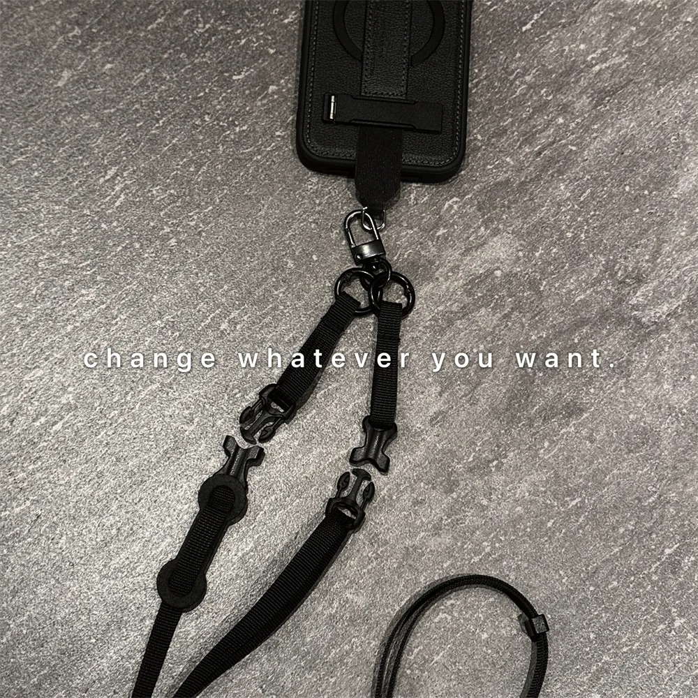 Luxury Magnetic iPhone Case — Shockproof Leather Cover with Crossbody Wrist Strap Rope Holder, Bracket Stand, Full Lens & All-Around Protection