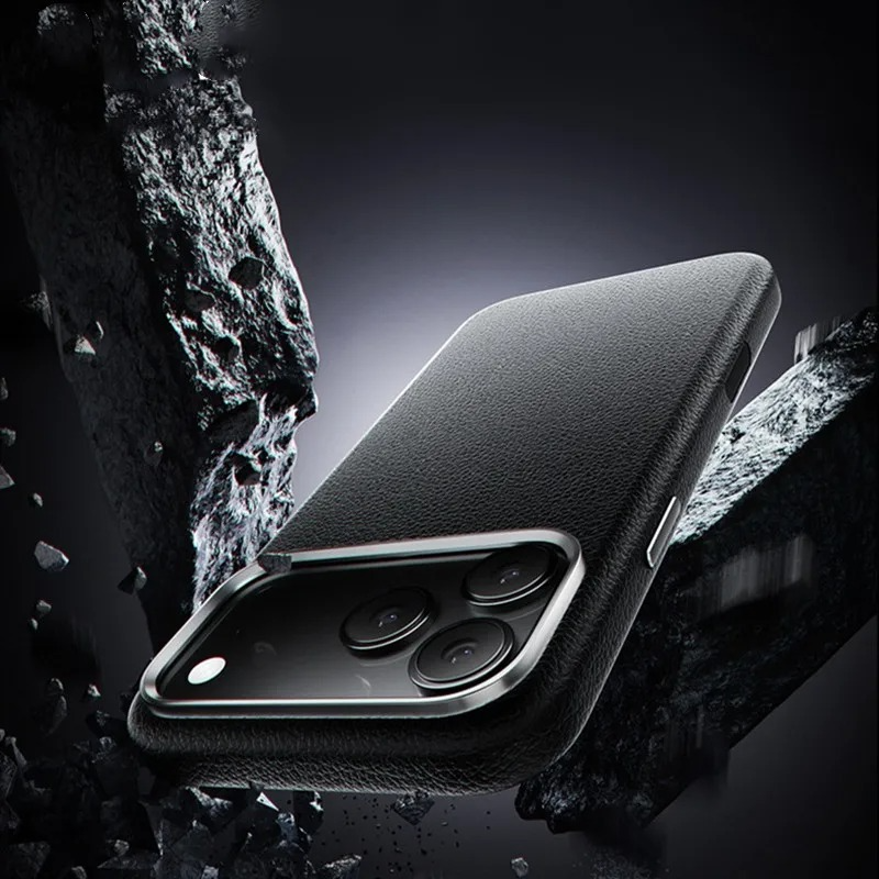 Luxury Magnetic iPhone Case — Wireless Charging Leather Cover with Metal Camera Protection, Shockproof Anti-Fingerprint Full Coverage Design