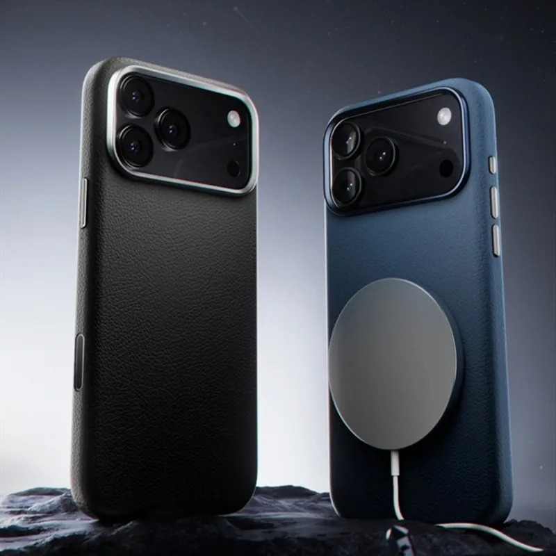 Luxury Magnetic iPhone Case — Wireless Charging Leather Cover with Metal Camera Protection, Shockproof Anti-Fingerprint Full Coverage Design